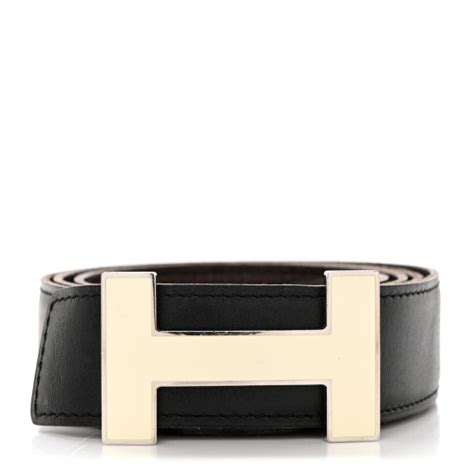 HERMES Togo Box 32mm Enamel Quizz H Belt 90/36 Black 